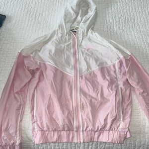 Nike pink and white windbreaker
